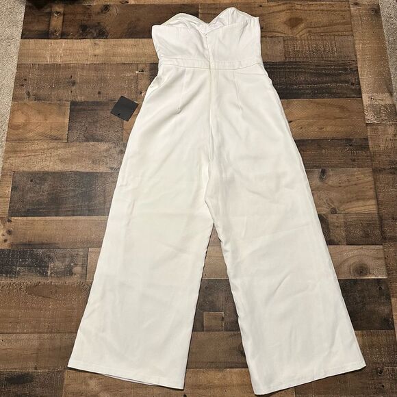 Lulus Won a Heart White Strapless Wide Leg Jumpsuit - Picture 3 of 6